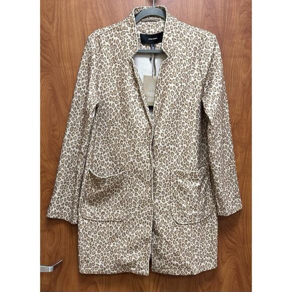 VERO MODA COAT WOMENS MEDIUM ANIMAL PRINT FLEECE LONG CARDIGAN COAT LEOPARD NWT - Picture 13 of 13